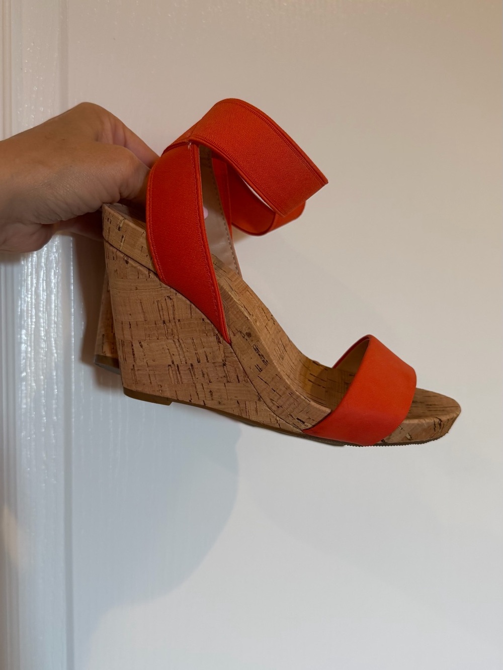 NWOBox INC International Concepts Tangerine Orange Cork Platform Wedge Sandals 5